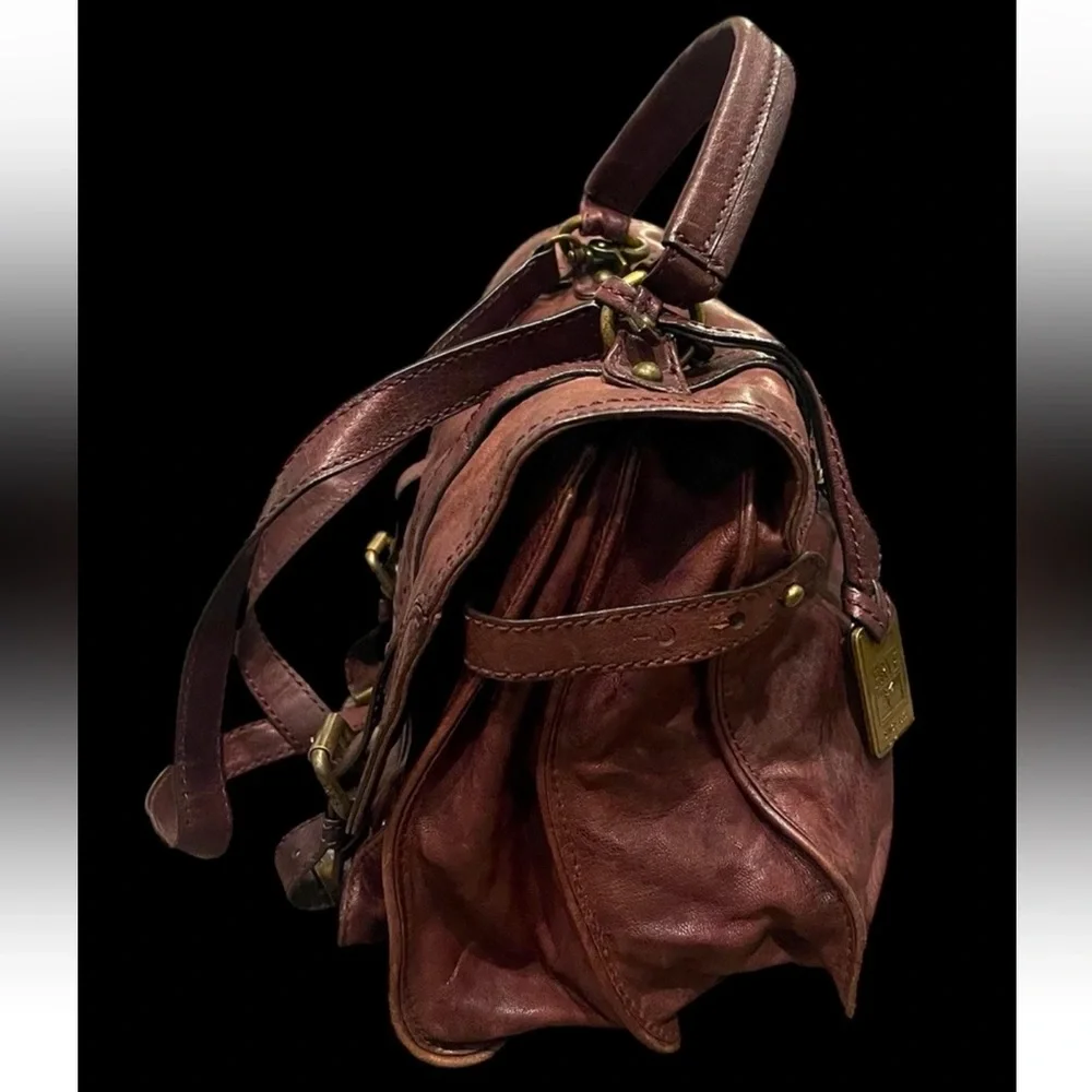 Frye Cameron Leather Satchel Crossbody Handbag Cognac Brown Retail $428 - Picture 5 of 16